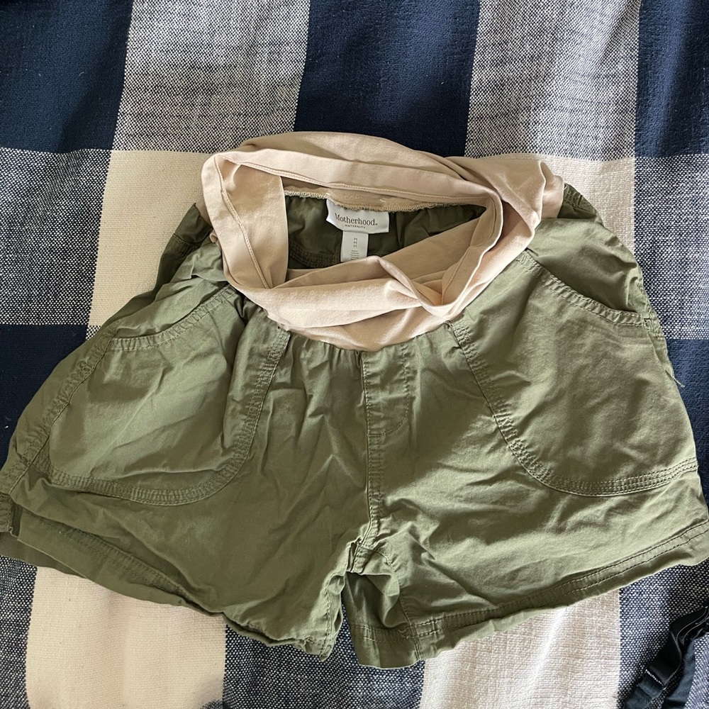 Motherhood maternity over belly shorts